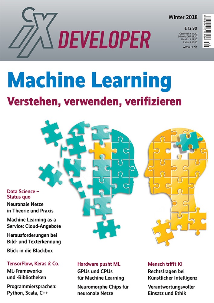 Neues iX-Developer-Sonderheft / Machine Learning: Verstehen, verwenden, verifizieren (FOTO)