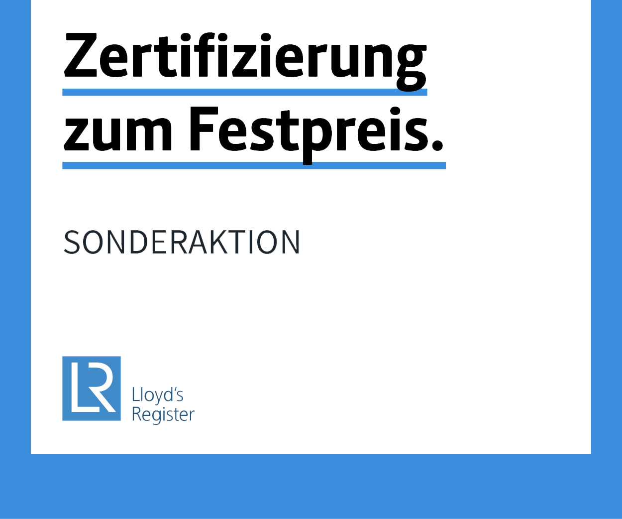 Zertifizierung zum Festpreis