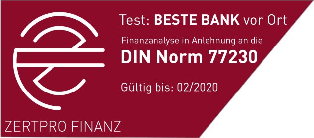Der Fragebogen im Bankentest „BESTE BANK vor Ort“ ist zum wiederholten Male zertifiziert (FOTO)