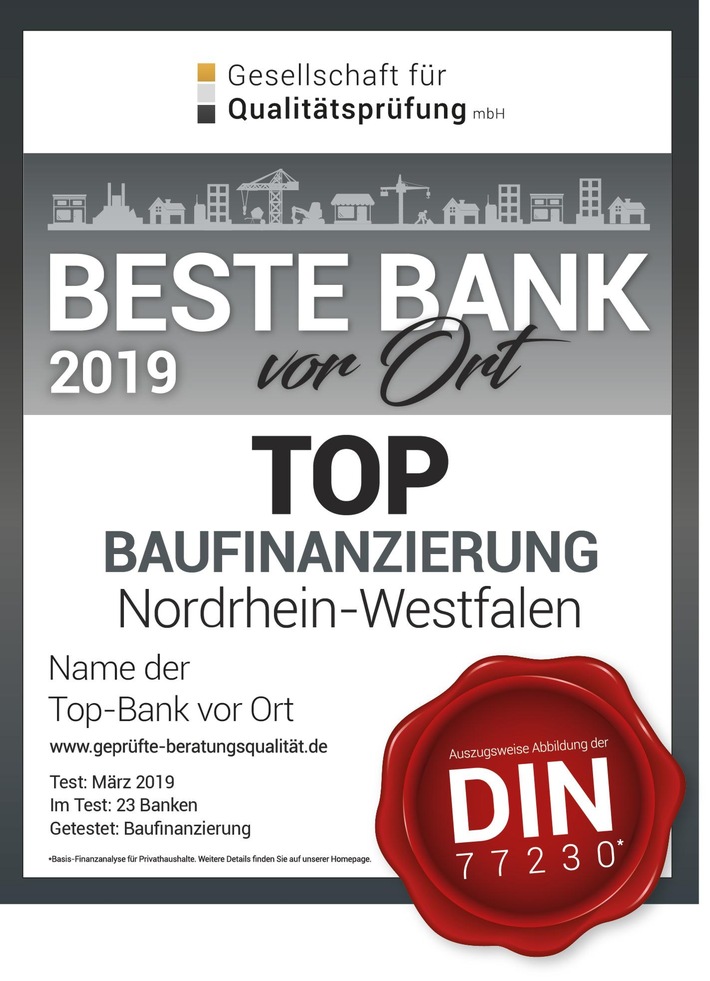 Umfangreicher Bankentest kürt die Top 10 in NRW nach den Vorgaben des Verbraucherschutzes (FOTO)