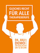 Ergotherapie-Schulen aus Baden-Württemberg demonstrieren am 04. Juli in Stuttgart gegen ungleiche staatliche Ausbildungsförderung