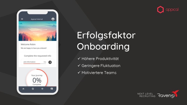 Bessere Mitarbeiterbindung per App – „Appical“ und Raven51 sorgen für reibungsloses Onboarding (FOTO)
