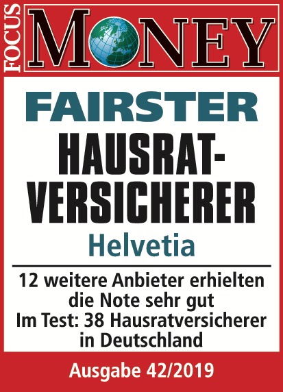Sehr fair, sehr gut: Helvetia Hausratversicherung erneut ausgezeichnet (FOTO)