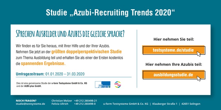 Wie tickt die „Generation Azubi“? / „Azubi-Recruiting Trends“: größte doppelperspektivische Studie zur dualen Ausbildung nimmt junge Bewerbergeneration in den Blick (FOTO)
