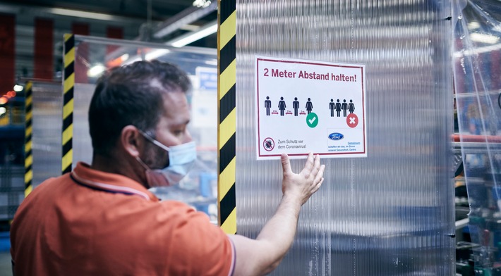 Ford führt umfassende Arbeitsschutzmaßnahmen für den Wiederanlauf der europäischen Fertigung ein (FOTO)