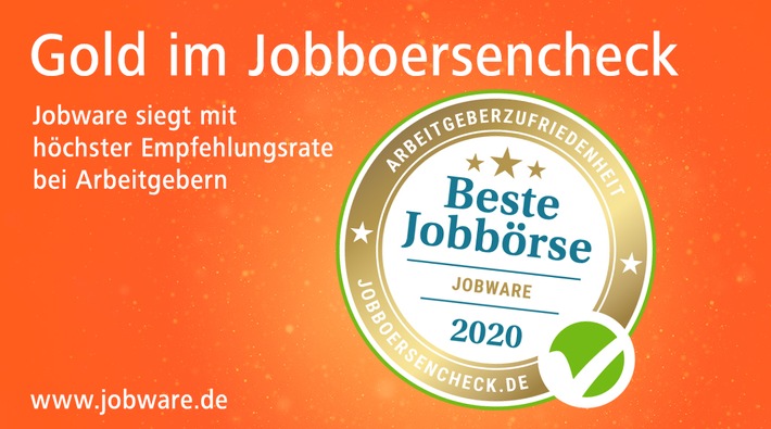 10 Mal Gold für den Stellenmarkt Jobware / Erster Platz und 96% Weiterempfehlungsrate (FOTO)