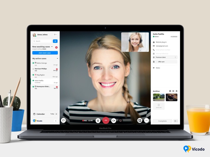 Sichere Kundenkommunikation per Live-Video / Deutsches Unternehmen Vicodo hilft anderen Firmen auf 1:1 Videogespräche umzusteigen (FOTO)