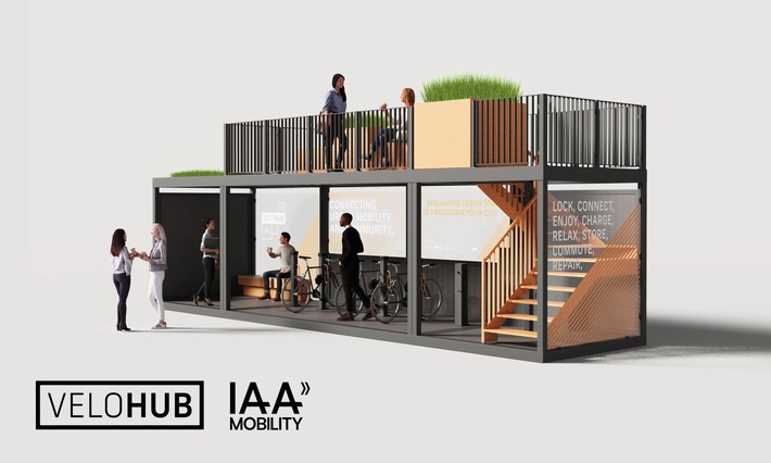 Mehrwert durch Mehrfachnutzung: Wie städtischer Raum für Gemeinschaft& nachhaltige Mobilität transformiert werden kann zeigt die Initiative VeloHUB erstmals auf der IAA Mobility (FOTO)
