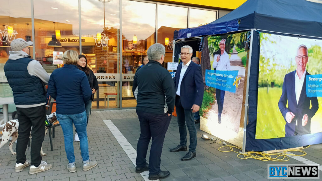 Bürgermeisterkandidat Matthias Zimmerer im Bürgergespräch in Ginsheim