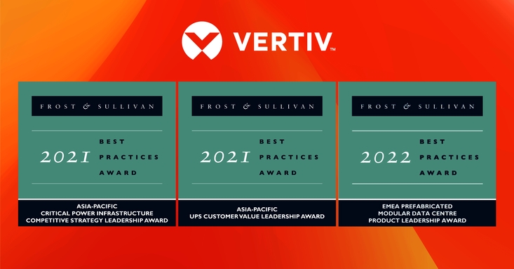 Vertiv wird mit drei Branchenführer-Awards von Frost & Sullivan ausgezeichnet