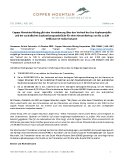 Copper Mountain Mining gibt eine Vereinbarungüber den Verkauf des Eva-Kupferprojekts und der australischen Explorationsgrundstücke für einen Gesamtbetrag von bis zu 230 Millionen US-Dollar bekannt