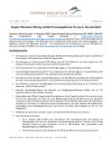 Copper Mountain Mining meldet Finanzergebnisse für das 3. Quartal 2022