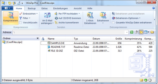 PRESSE-NOTIZ: WinZip 14.5 ab sofort erhältlich – Mit Multifunktionsleiste im Microsoft Office 2010-Stil