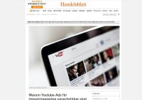 Handelsblatt berichtet Wissenswertesüber Umsatzsteigerung durch YouTube-Ads