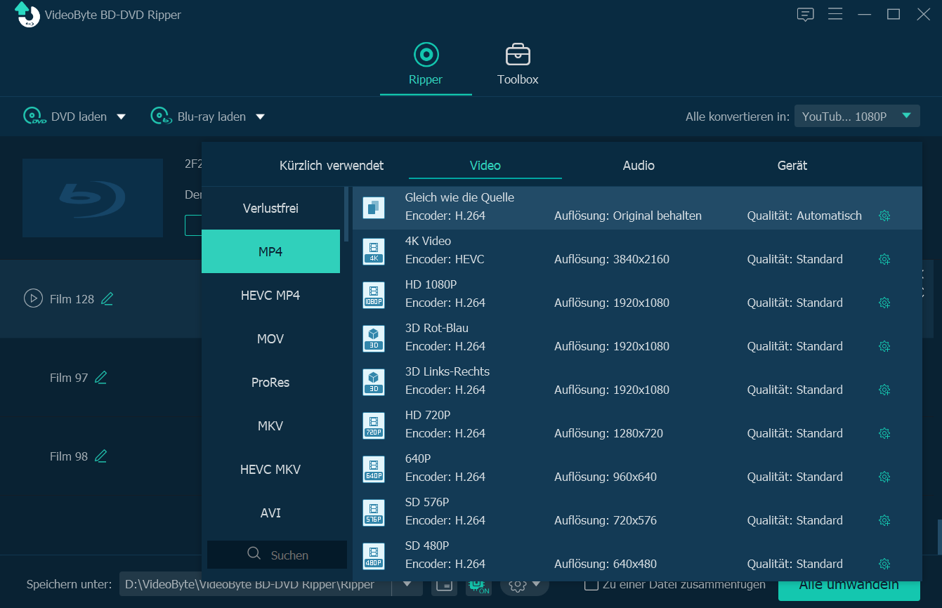 Ankündigung des leistungsstarken VideoByte – Blu-ray/DVDs in MP4 umwandeln auf PC/Mac