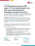 Trotz Budgetkürzungen bei ESG sagen 76 % der Beschäftigten in den USA, dass Nachhaltigkeit am Arbeitsplatz wichtiger denn je ist
