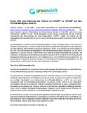 Green Shift gibtÄnderung des Tickers von -UWEFF- zu -GRCMF- auf dem OTCQB-Marktplatz bekannt
