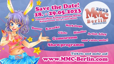 MMC respawned – Mega Manga Convention * Berlin, 28./29.05.2023 Fontanehaus * Märkisches Viertel MMC respawned – Mega Manga Convention * Berlin, 28./29.05.2023 Fontanehaus * Märkisches Viertel