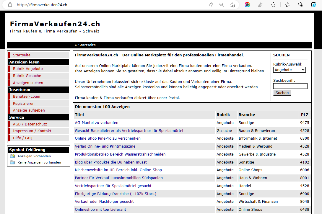 FirmaVerkaufen24.ch – Seit 2013 aktiv! FirmaVerkaufen24.ch – Seit 2013 aktiv!