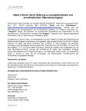 Alpha Lithium nimmt Stellung zu unaufgefordertem und unverbindlichemÜbernahmeangebot Alpha Lithium nimmt Stellung zu unaufgefordertem und unverbindlichemÜbernahmeangebot