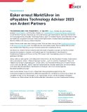 Esker erneut Marktführer im ePayables Technology Advisor 2023 von Ardent Partners