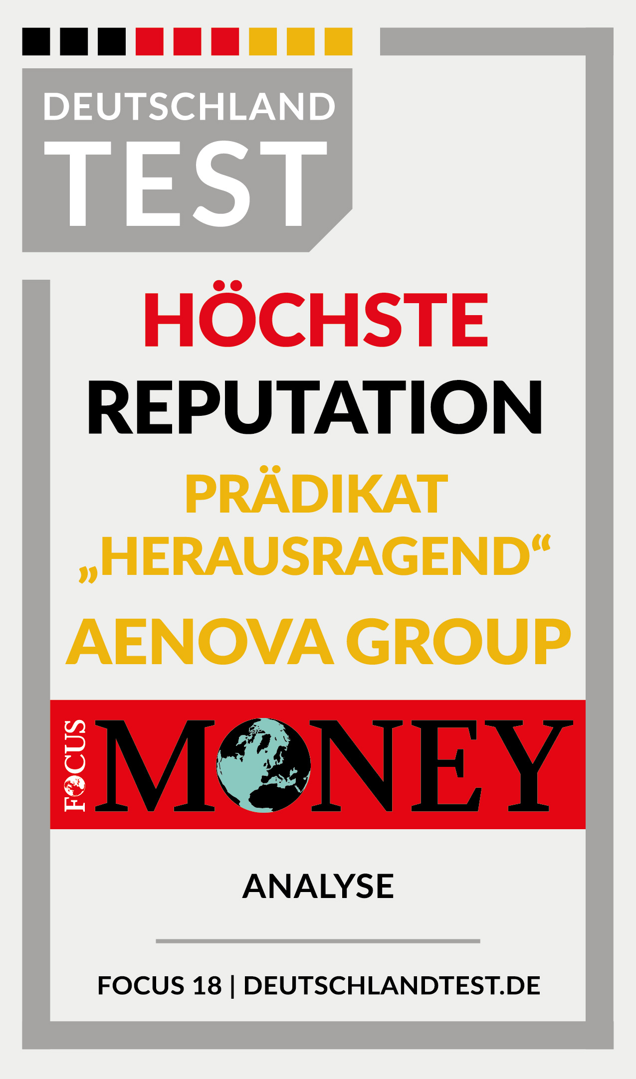 Aenova erhält Prädikat „Höchste Reputation“ im Focus Money Test Aenova erhält Prädikat „Höchste Reputation“ im Focus Money Test