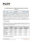 Fury gibt Ergebnisse der Aktionärsjahreshauptversammlung bekannt Fury gibt Ergebnisse der Aktionärsjahreshauptversammlung bekannt