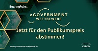 Topteams der Verwaltung im Finale des eGovernment-Wettbewerbs von BearingPoint und Cisco – Publikumspreis jetzt online abstimmen Topteams der Verwaltung im Finale des eGovernment-Wettbewerbs von BearingPoint und Cisco – Publikumspreis jetzt online abstimmen