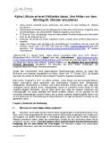 Alpha Lithium erinnert Aktionäre daran, ihre Aktien vor dem Stichtag 20. Oktober anzudienen
