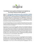 Consolidated Uranium gibt den Stichtag für die Ausgliederung von Premier American Uranium bekannt