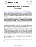 Heliostar Metals Board Ergänzung und Änderungen