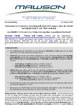 Bohrungen von Mawsons Tochtergesellschaft SXG zeigen, dass der Gehalt von Apollo Deep in der Tiefe zunimmt Bohrungen von Mawsons Tochtergesellschaft SXG zeigen, dass der Gehalt von Apollo Deep in der Tiefe zunimmt