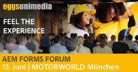 Das AEM Forms Forum 2024 des Adobe Partners eggs unimedia findet erneut in der der MOTORWORLD München statt
