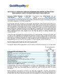 Gold Royalty Berichtetüber die Ergebnisse des ersten Quartals 2024; Rekordumsatz sorgt für positiven operativen Cashflow