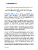 Gold Royalty kündigt eine Bought-Deal-Finanzierung über 30 Millionen US-Dollar an Gold Royalty kündigt eine Bought-Deal-Finanzierung über 30 Millionen US-Dollar an