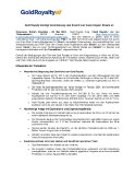 Gold Royalty kündigt Vereinbarung zum Erwerb von Vares Copper Stream an Gold Royalty kündigt Vereinbarung zum Erwerb von Vares Copper Stream an