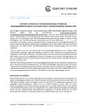 Century Lithium legt technischen Berichtüber die Machbarkeitsstudie des Clayton Valley Lithium Projekts, Nevada vor