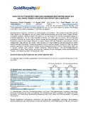 Gold Royalty berichtetüber die Ergebnisse des zweiten Quartals 2024; Anhaltendes Wachstum des operativen Cashflows