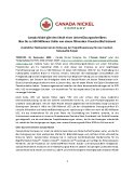 Canada Nickel gibt den Erhalt eines Unterstützungsschreibens  über bis zu 500 Millionen Dollar von einem führenden Finanzinstitut bekannt