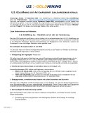 U.S. GoldMining gibt Aktionärsbrief zum Jahresende heraus