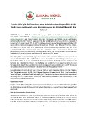 Canada Nickel gibt die Einreichung eines technischen Berichts gemäß NI 43-101 für die zuvor angekündigte erste Mineralressource des Nickelsulfidprojekts Reid bekannt