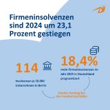 Firmeninsolvenzen sind 2024 um 23,1 Prozent gestiegen Firmeninsolvenzen sind 2024 um 23,1 Prozent gestiegen