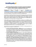 Gold Royalty kündigt eine geänderte und erweiterte revolvierende Kreditfazilität in Höhe von maximal 75 Millionen Dollar zu reduzierten Zinskosten und verlängerter Laufzeit an und gibt ein Update zu ausgewählten Portfolio-Aktiva