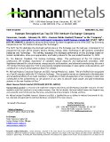 Hannan Recognized as Top 50 TSX Venture Exchange Company