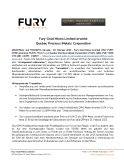 Fury Gold Mines Limited erwirbt  Quebec Precious Metals Corporation