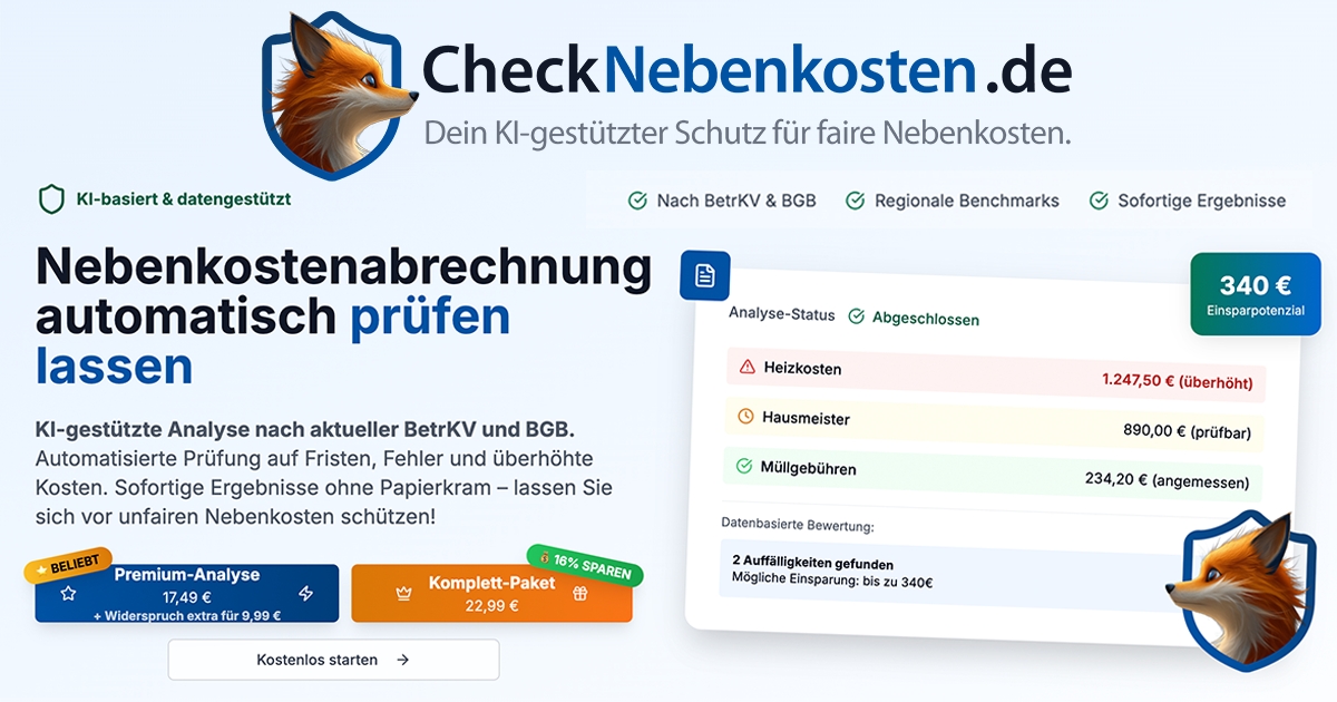 Nebenkosten prüfen per KI – einfach, schnell und sicher