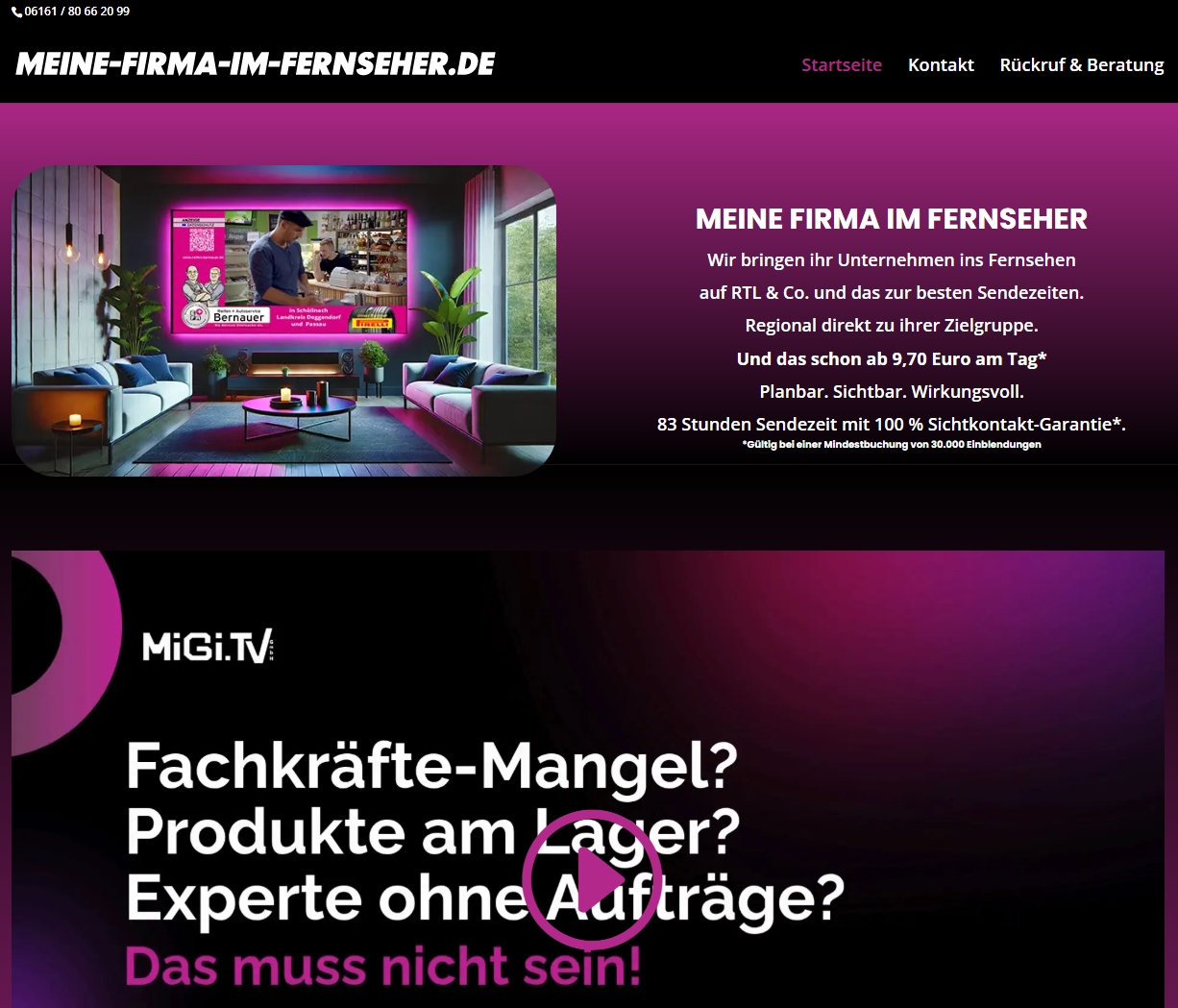 Regionale TV-Werbung für jeden Mittelständler Regionale TV-Werbung für jeden Mittelständler