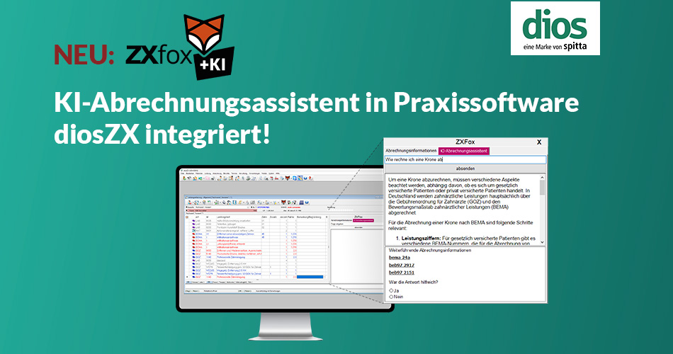Neu: KI-Abrechnungsassistent in Praxissoftware von dios Neu: KI-Abrechnungsassistent in Praxissoftware von dios