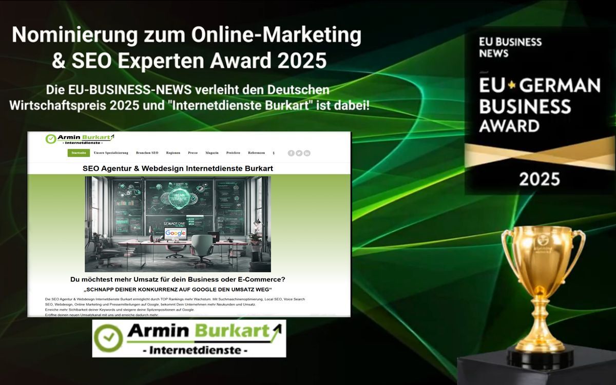 „Internetdienste Burkart für den renommierten -German Business Award 2025- nominiert“
