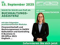 Weiterbildung „Buchhaltungsassistenz“ startet am 15. September 2025